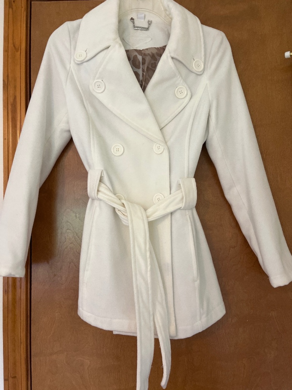 Juniors off white medium pea coat